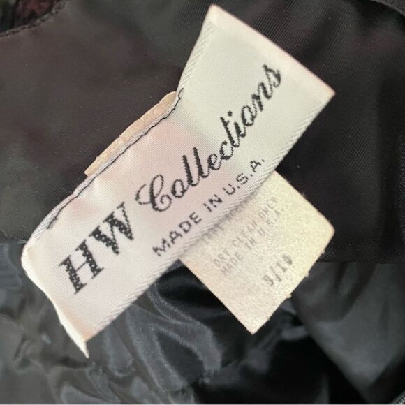 Vtg Black Lace Sequins Basque Drop Waist Flutter Sleeves Dress‎ Whimsigoth 10 - Picture 5 of 9